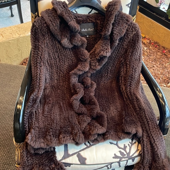 Fur jacket knitted shaved rabbit fur - Picture 7 of 12